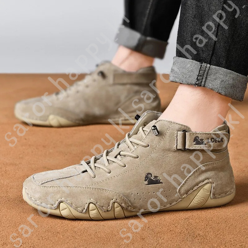 Men Boots Casual Motorcycle Winter Shoes 2023 Waterproof High Top Sneakers Luxury Footwear 690