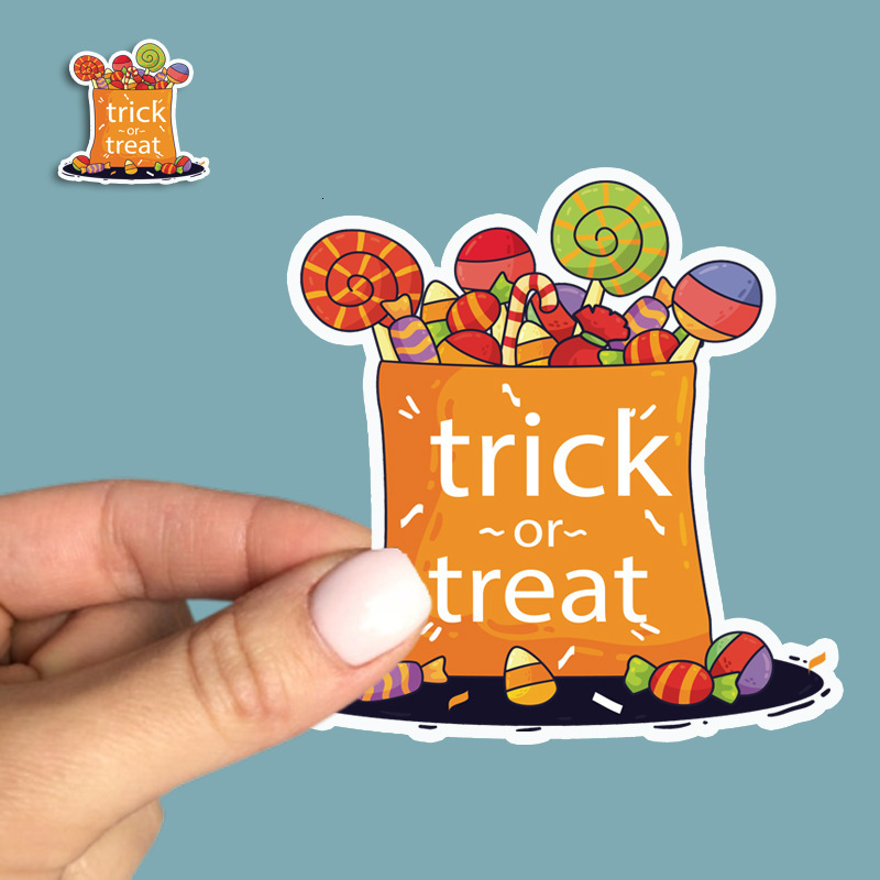 New 10 30 50 100Pcs Halloween Pumpkin Stickers Laptop Bicycle Guitar Skateboard Sticker Kid DIY Graffiti Waterproof Stickers