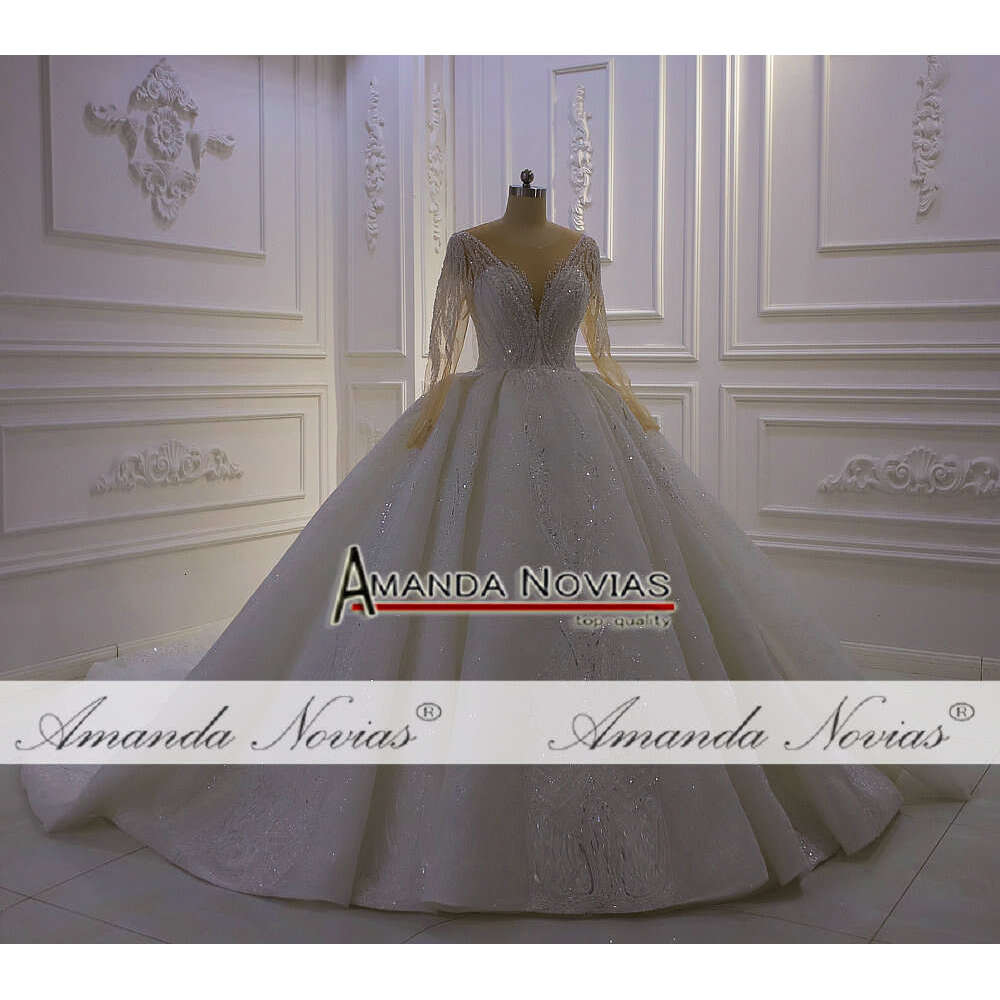 V-neck Long Sleeve New Style wedding Dress