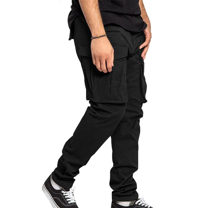 2024 independent station spring and summer plus size mens cargo pants solid color multi-pocket casual pants mens model 241031