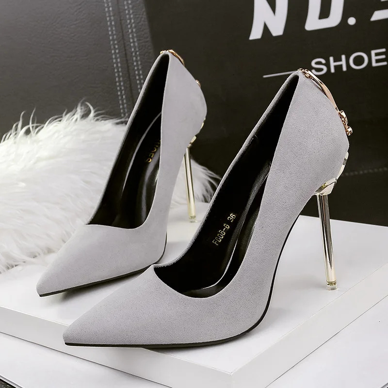 5 Colors avaliable High-heeled Fashion Pointy Night Shoes Pointed High Heels Club Sexy Singles Profession Pumps 241030
