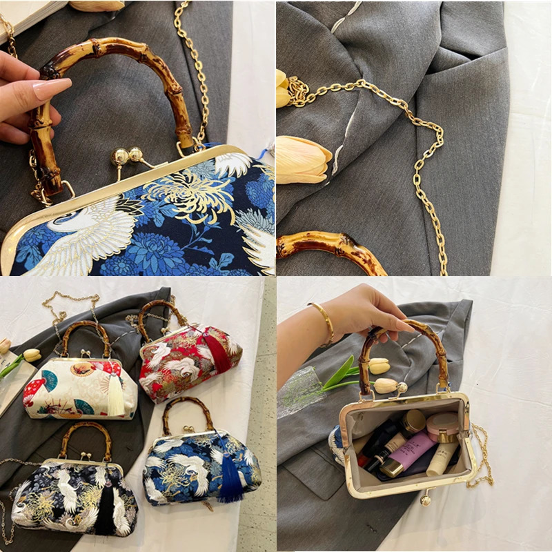 Evening Dress Womens Clutch Bag Bridal Wedding Clutch Wallet Chain Shoulder Bag Small Party Handbag Rattan Handle Handbag 241031