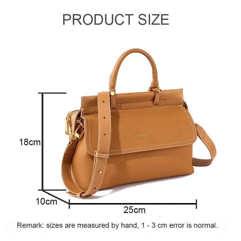 New Genuine Leather Handbag Lady Commuting Women Shoulder Messenger Bag Female Solid Color Cross Body
