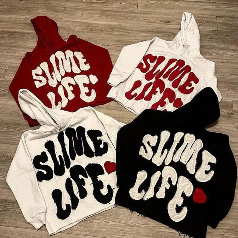 Y2k Retro American Colored Letter Hoodie Mens Fashion High Street Oversized Sportswear Womens Retro Casual Jacket 241031