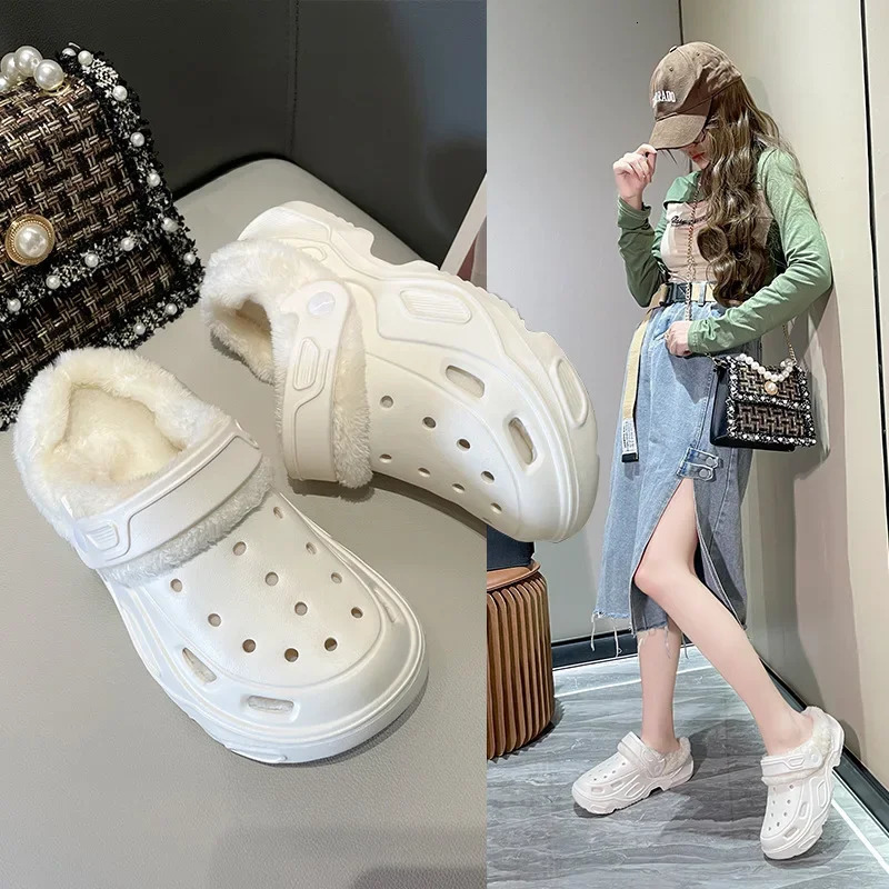 EVA cave shoes cotton slippers winter mat womens thick soled toe shoes comfortable and warm couple cotton slippers mens 241031
