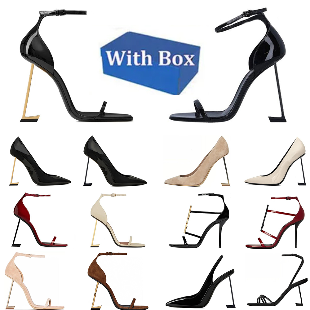 2024 Designer Sandals High heels Luxurvs heelsDesigner heels shoes Paris Dress classics Women10cm8cm Heels Black Golden Gold wedding shoes withbox Size 35-41