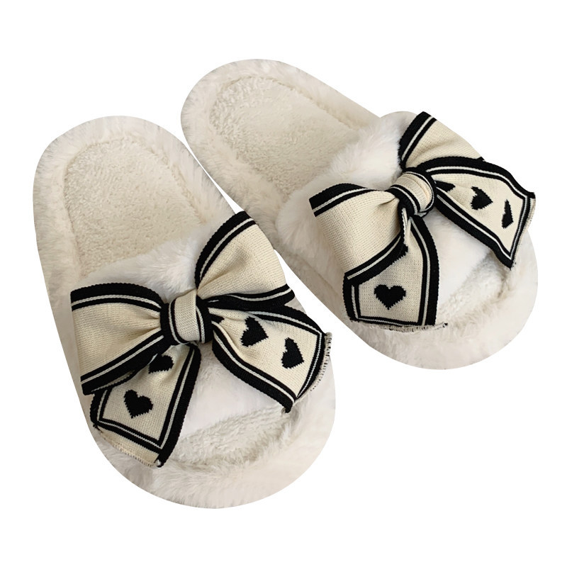 Soft soled home summer slippers for girls Heart bow Indoor street sandals for girls slippers