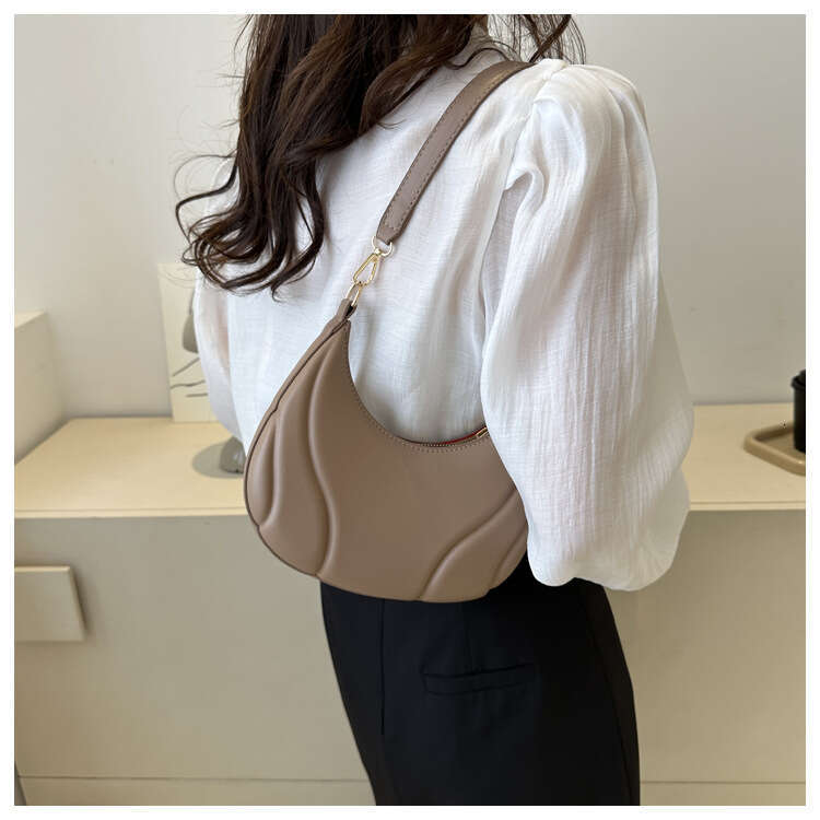 Retro Solid Color Shoulder For Women Simple Leather Handbags Ladies Underarm Bags