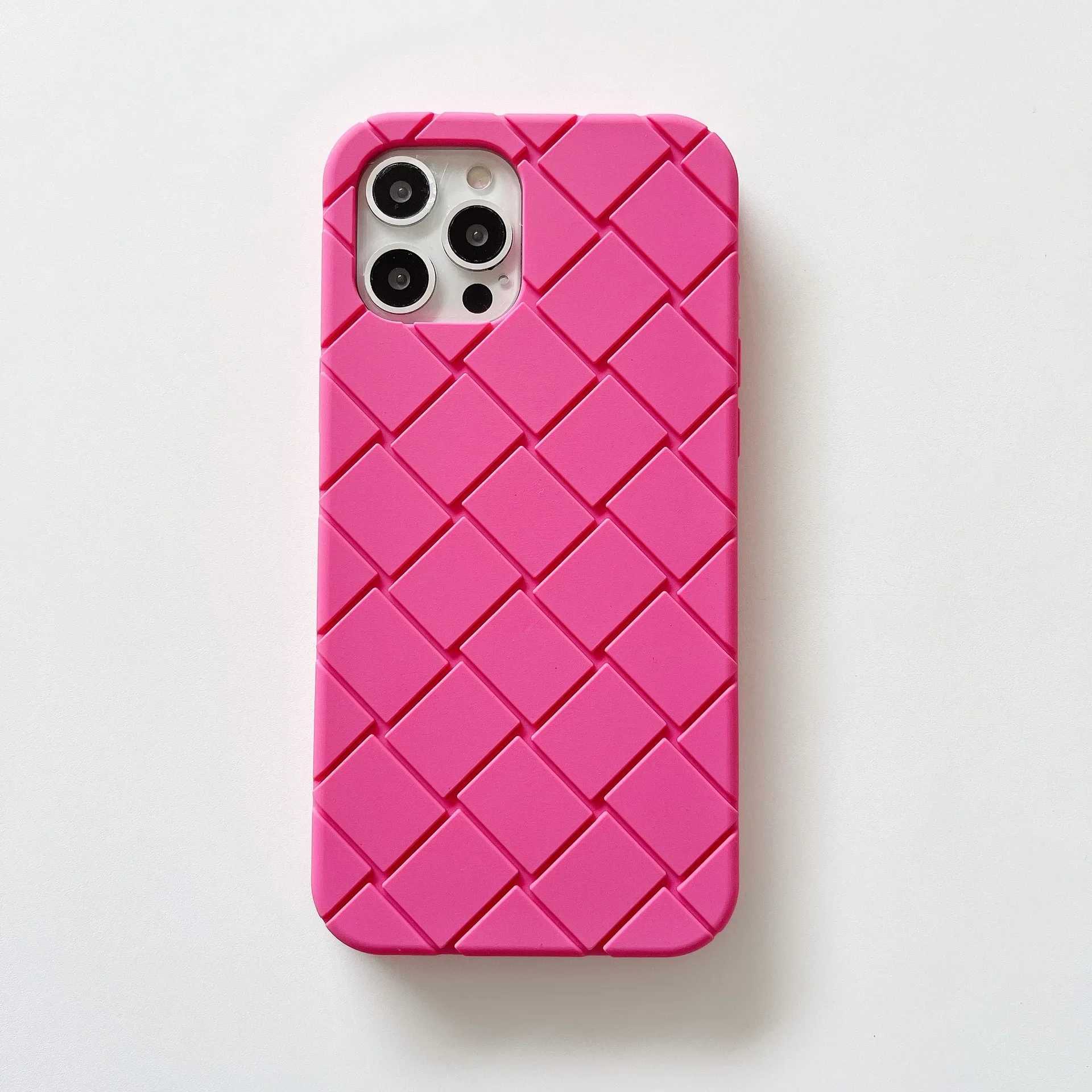 Phone case Luxury Woven Pattern Tpu Phone Case for iPhone 15 14 13 12 11 Pro Max Soft Silicone Rubber Back Cover for iPhone 15 14 Fem Z241031