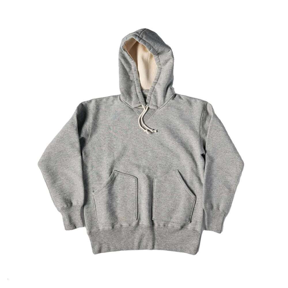 Red Bronson Vintage Inspired Attached Hood Parka Heavyweight Cotton Fleece Sweatshirt
