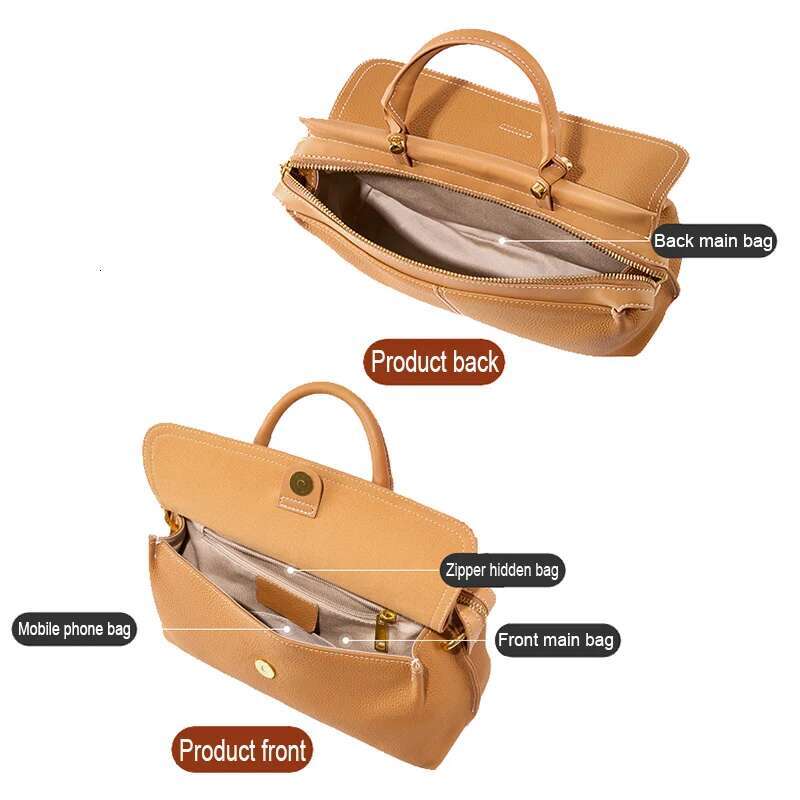 New Genuine Leather Handbag Lady Commuting Women Shoulder Messenger Bag Female Solid Color Cross Body