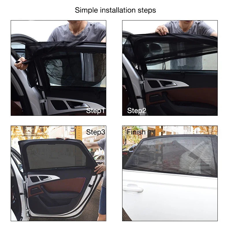 New NEW 2Pcs Car Shade Styg Accessories Auto UV Protect Curtain Side Sunshade Mesh Sun Visor Protection Window Films