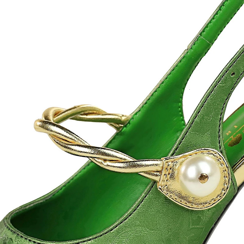 2024 Ethnic Style Women Pumps Silks Satins High Heels Pointed Hollow Women Sandals Metal Heel Kitten Heels Sexy Party Shoes 241031