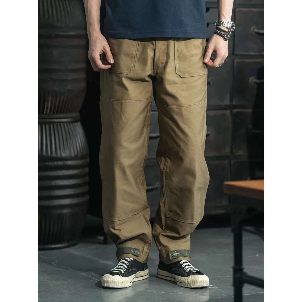 Red Bronson Modified N-1 Deck Overalls Vintage Workwear Pants Men Casual Trousers