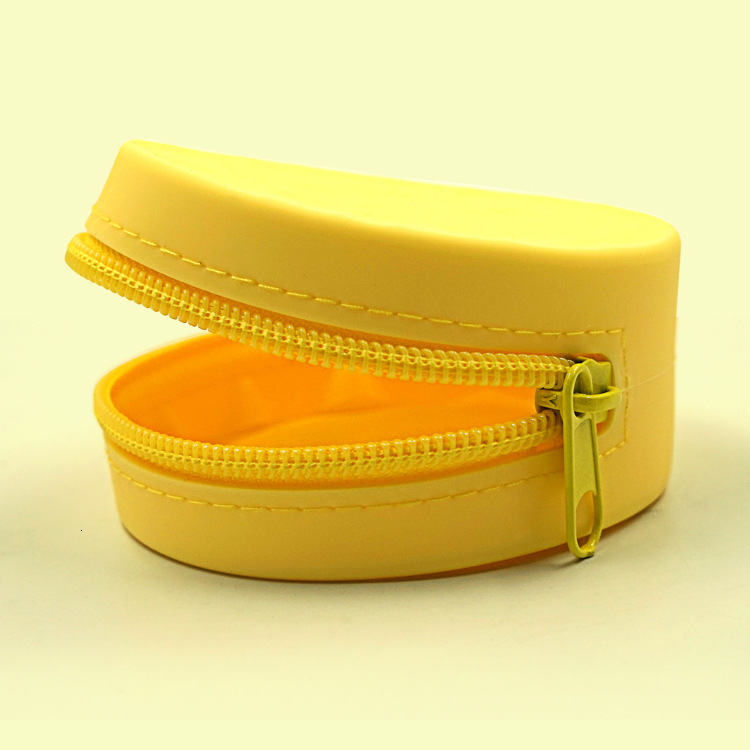 New designer's minimalist silicone wallet, circular headphone storage bag, data cable, coin box, mini wallet that can be printed