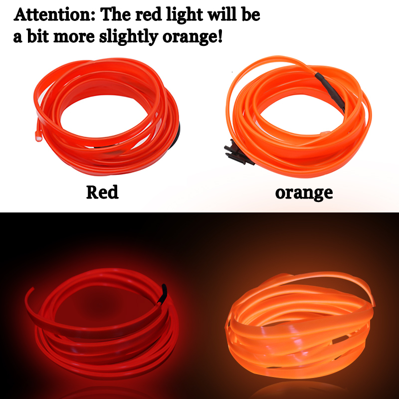 New 1 3 5M Interior Decorative Strips Atmosphere Cold Light Dashboard Console Auto LED Styg Decor Sticker Car Accessories