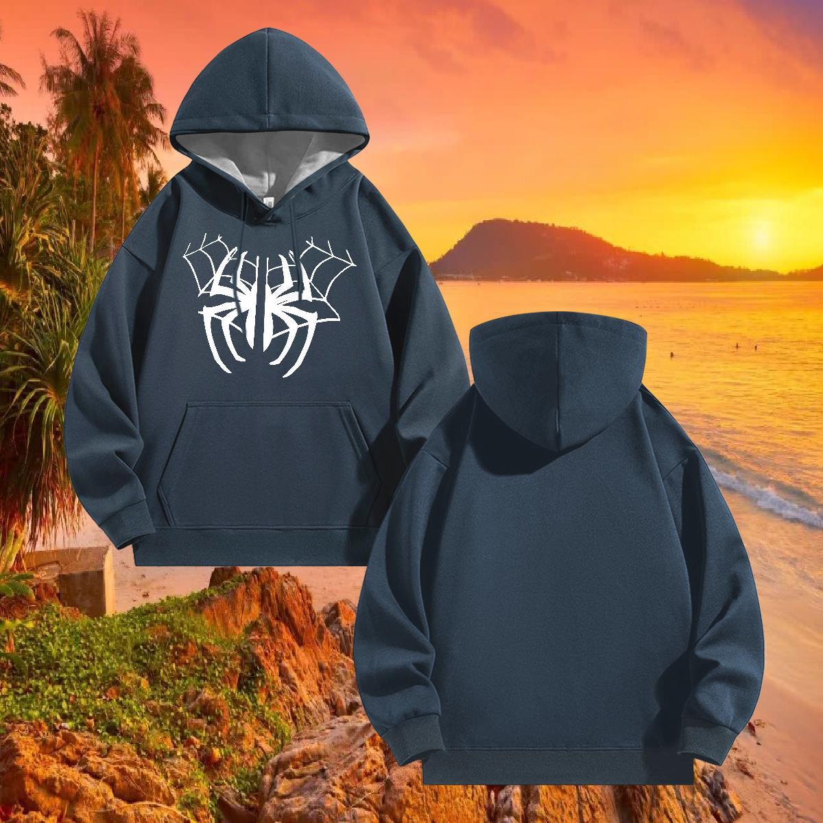 Wholesale Mens Hoodie Breathable Hooded Collar Classic Men's Hooded Sweatshirt Hip Hop Tops Hoodie Black Oversized 350g Cotton