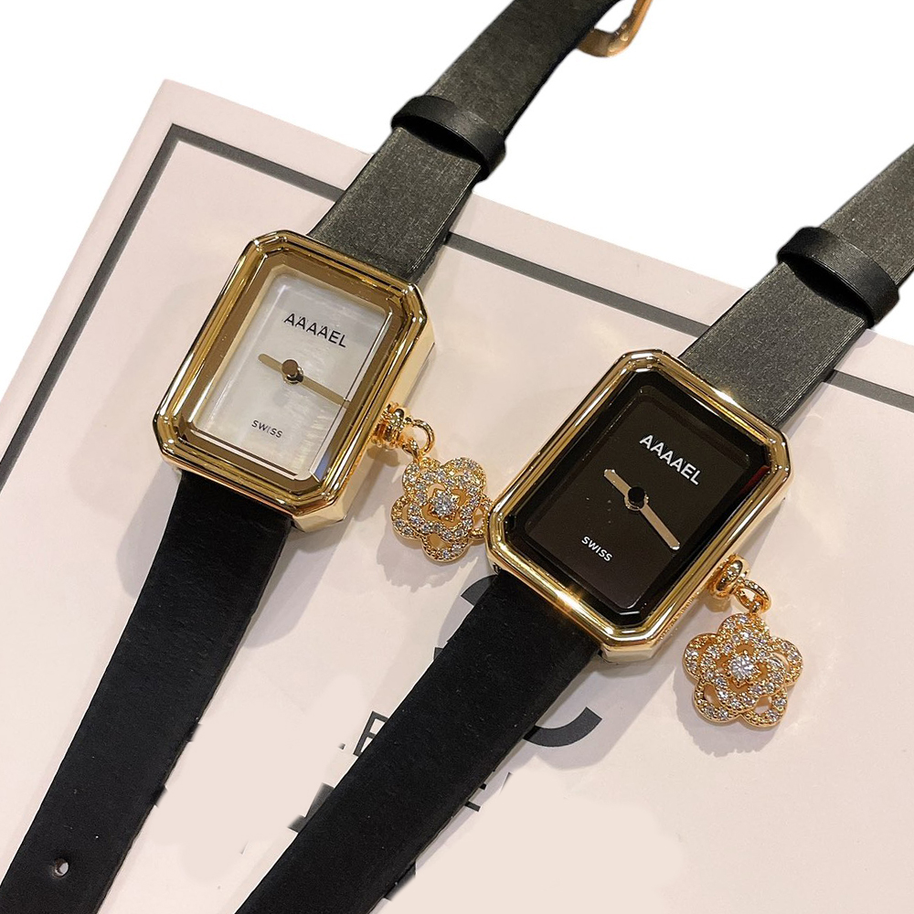 Designer womens rhinestone watches high quality sale premiere mini simple wristwatches ladies classic fashion camellia watch quartz movement leather strap DW882