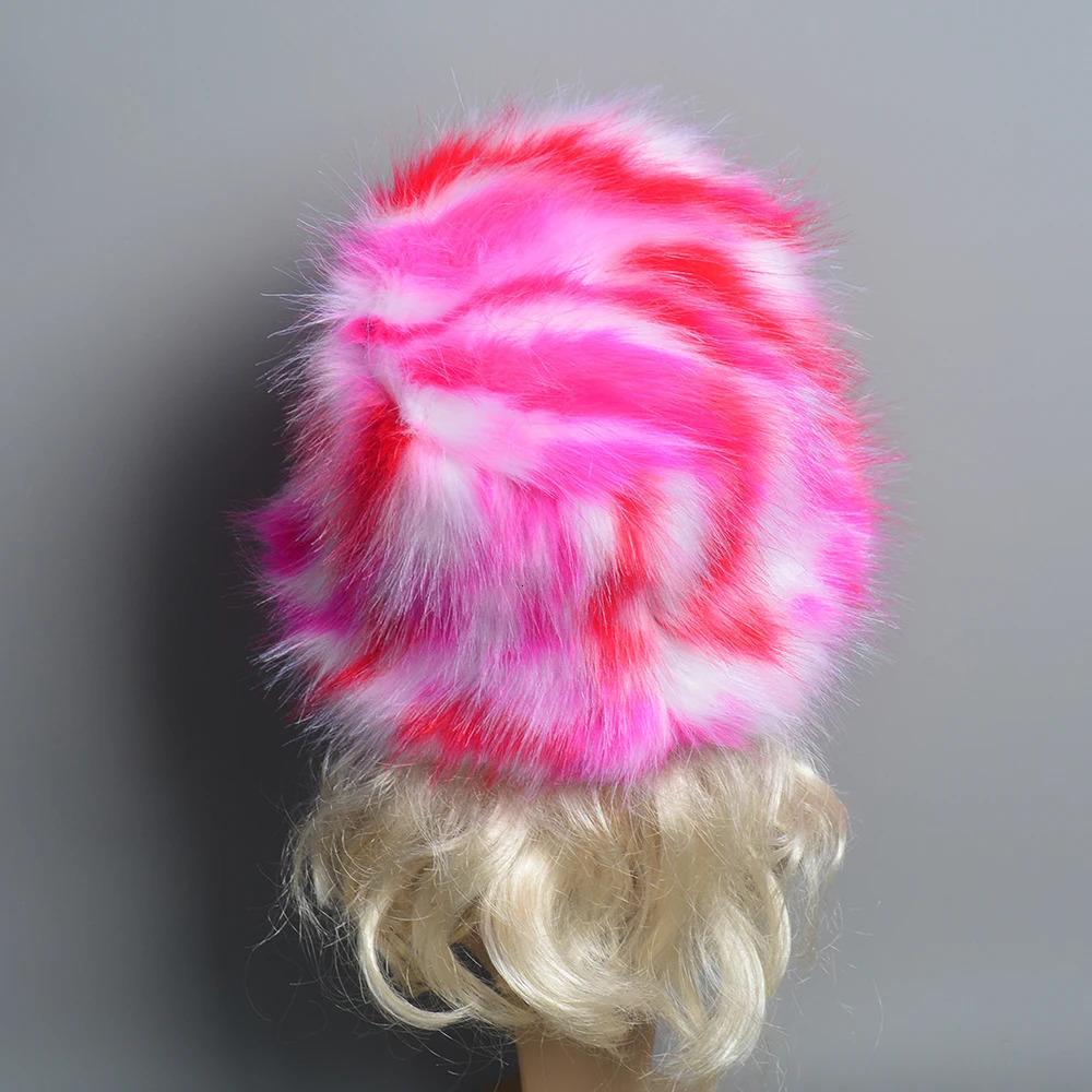 Faux Fur Hat Womens Elegant Autumn and Winter Fur Fisherman Hat Korean Senior Warm Bucket Hat 2024 Color 241030