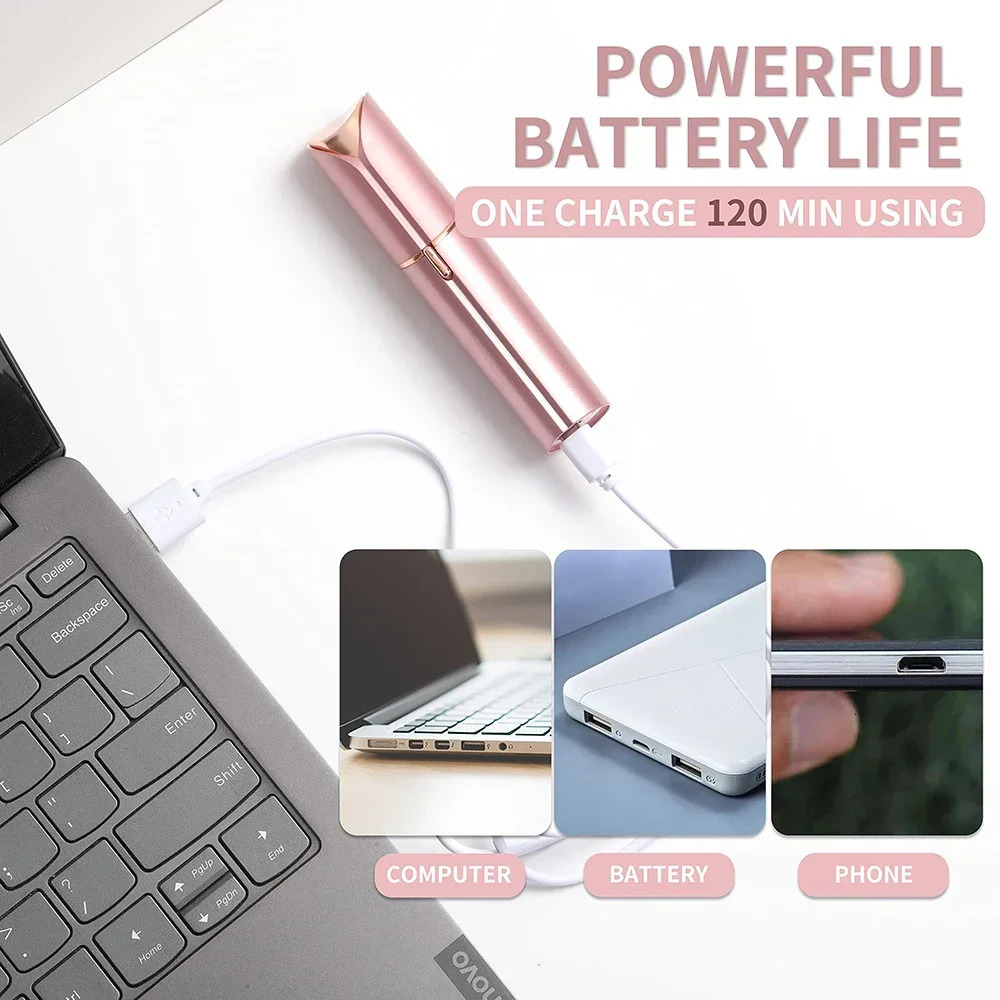 Hair Remover for Women Painless Face Trimmer Rechargeable Mini Epilator Lady Shaver Portable Electric Razor Lips 241030