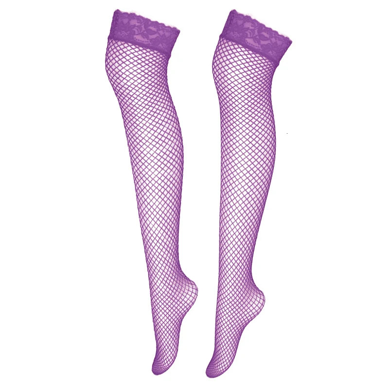 Sexy Fishnet Stockings Women Summer Thin Transparent Mesh Thigh High Stockings Elasticity Over Knee Nylon Stocking 6 Color 241031