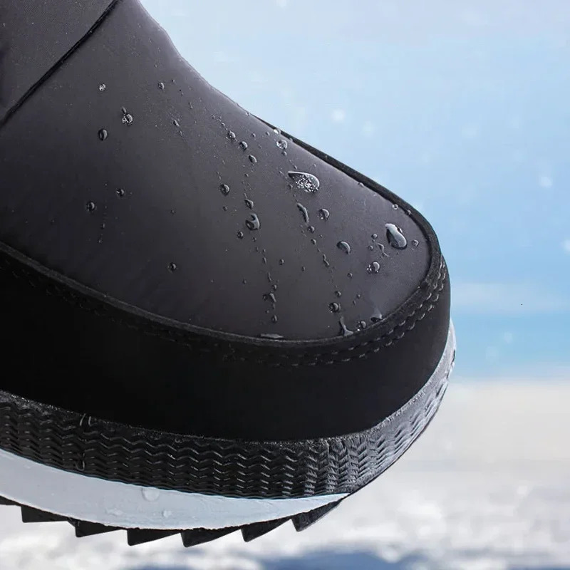 White Women Winter Shoes Warm Plush Mid-calf Waterproof Rubber Non-slip Platform Snow Boots Female Plus Size 42