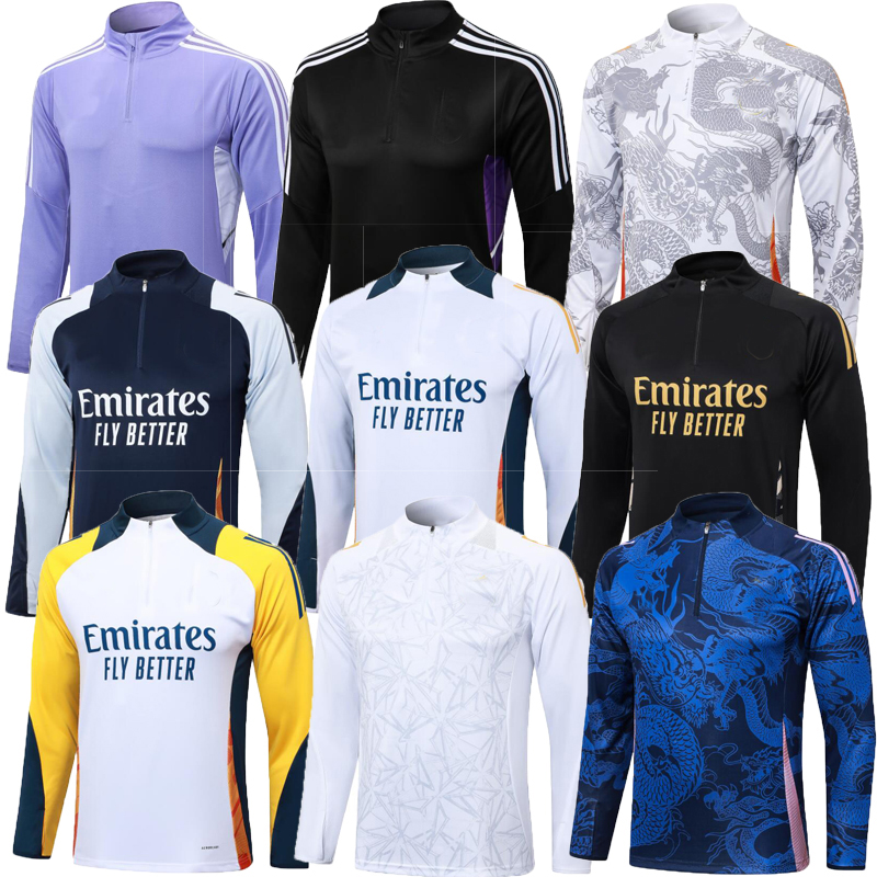 2024 2025 MODRIC footbal Training clothesl VINI JR half-zip long-sleeved jersey BELLINGHAM MODRIC football blazer soccer jersey Training top