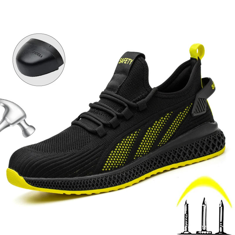 Steel Toe Safety Shoes for Men Women Lightweight Work Sneakers Puncture Proof Work Shoes Unisex Coustruction Safety Work Boots 241031