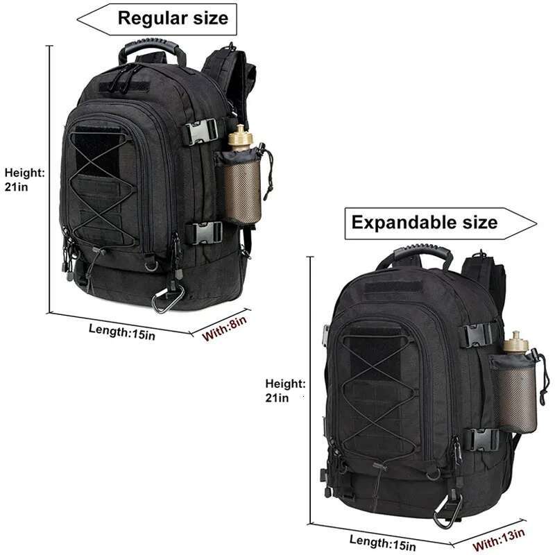 Tactical Backpack Men 60L Molle Assault Rucack Heavy Duty Waterproof Large Capacity Bug Out Bag For Hiking Camping Hunting