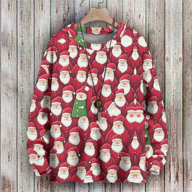 Christmas Day Sweater 3D Print For MenWomen Unisex Winter Long Sleeve Sweatshirt Pullover Fashion Outerwear 241031