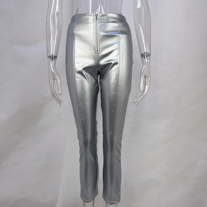Womens Spring and Summer Fashion High Waist Lifting Buttocks Tight Fitting Slimming PU Leather Pants Womens Pants 241031