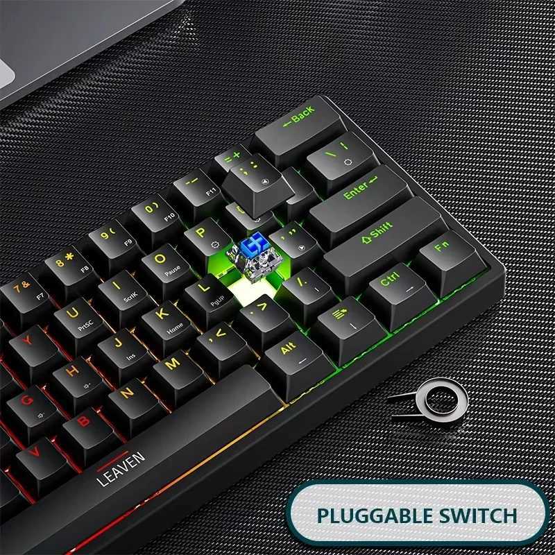 K620 Mini Backlit RGB Gaming Mechanical Keyboard Gamer Mechanic Kit 60 Percent DIY Custom PBT Keycap Hotswap Pink Black USB PCLX241031