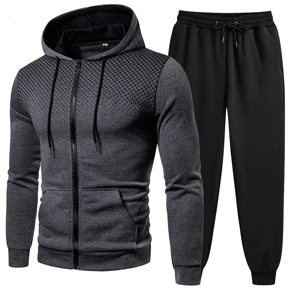 Mens Tracksuits Mens Clothing Men Sets Hoodie Set Zipper Sweatshirt Casual Sport Sweatpants Man Sweat Suit Set Running 241031 - view 5