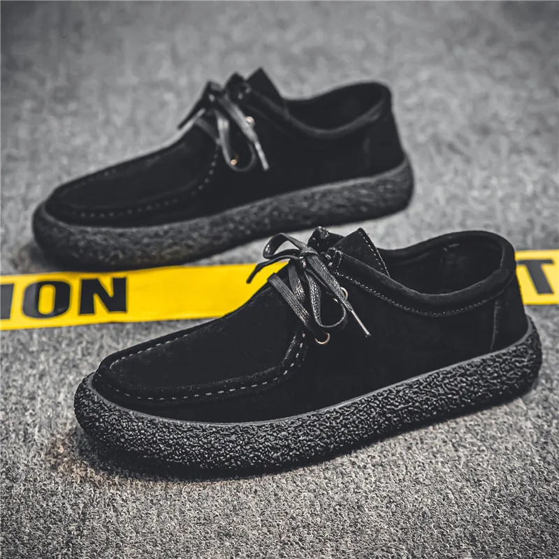 2025 New Designer Trendy Men's Casual 2024 Spring Summer New Arrival Frosted Leather Soft Bottom Shoes For Men Fashionable One Red