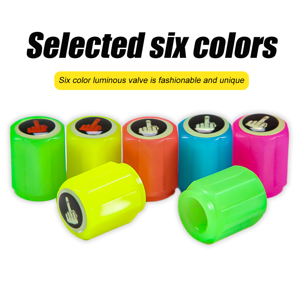 New AQTQAQ 4Pcs Luminous Wheel Tire Vae Caps Plastic ABS Dust Proof Tires Accessories Tyre Stem Cover For Car Motorcycle Bike