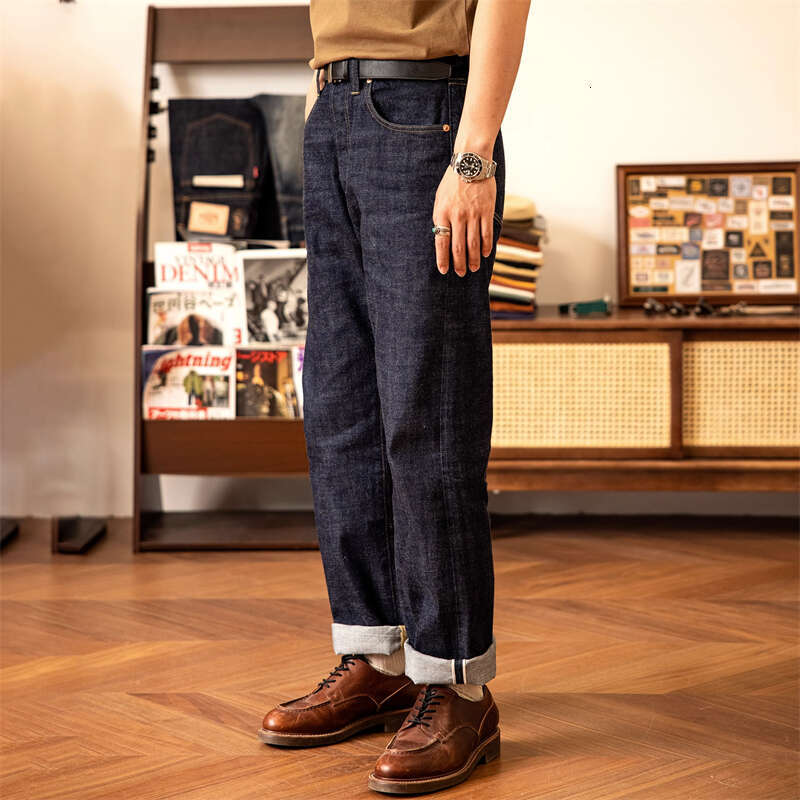 Red Tornado Ww2 Model High Waist Loose Straight Men's Jeans 14Oz Seedge Denim Pants