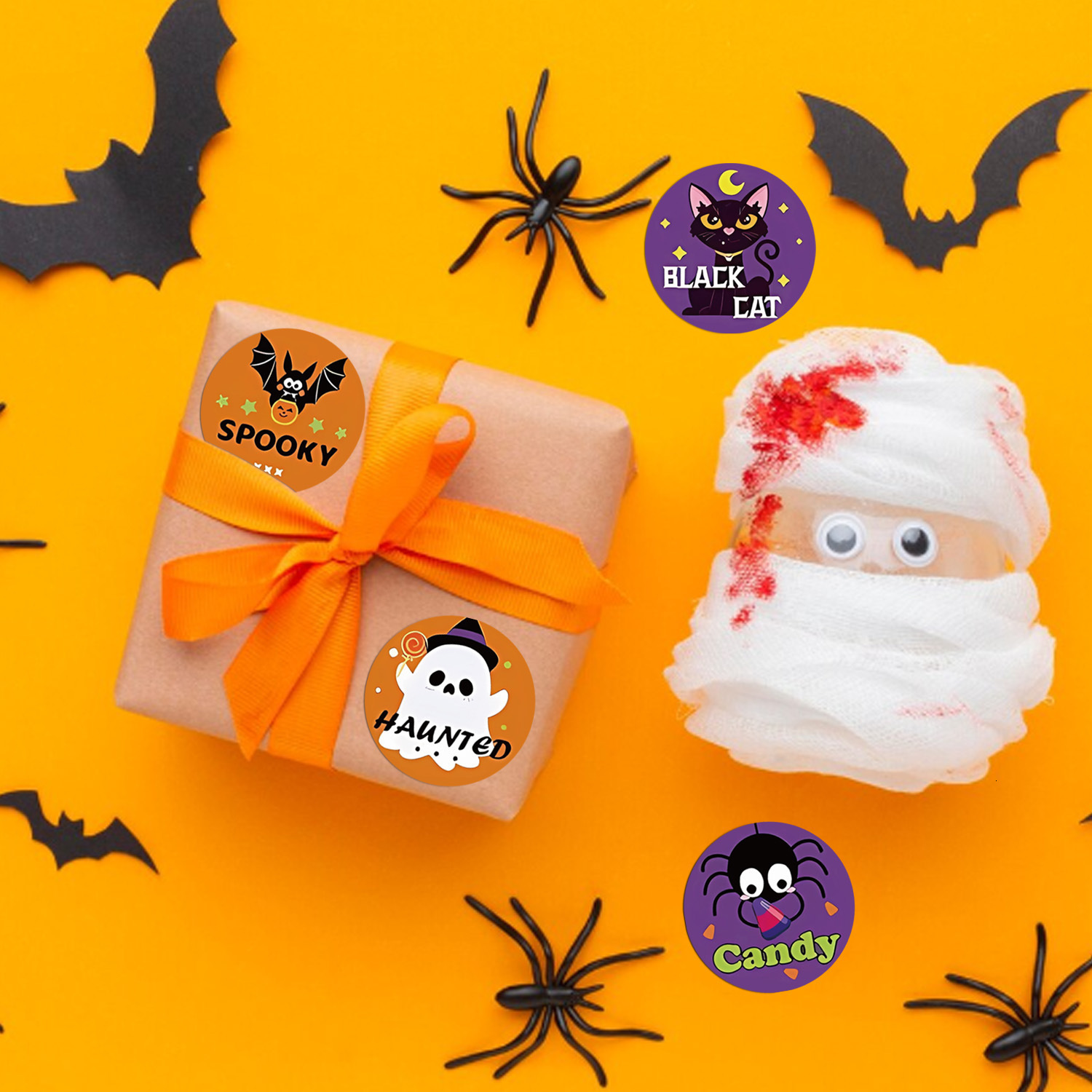 New New 500Pcshalloween Pumpkin Children's Cartoon Stickers Cute Kids Stationery School Teacher Supplies Reward Sticker Toy