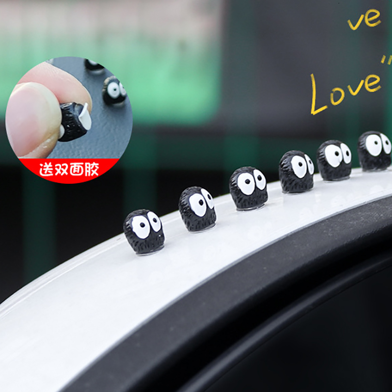 New 5/10/20Pcs Cute Black Elf Interior Decoration Funny Auto Center Console Rearview Mirror Ornaments For Car Accessories