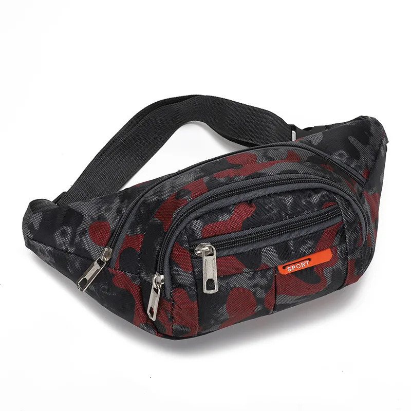 Camouflage printed mens waist bag wallet casual large mobile phone with bag womens canvas travel mobile phone bag 241031