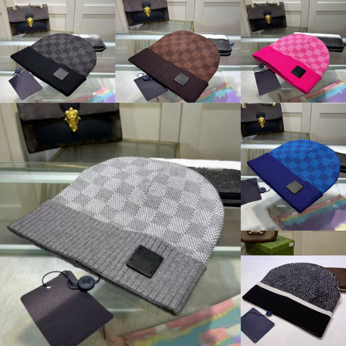 Designer knitted hat Classic plaid knitted hat for men women's small round hat Fashion symbol winter travel warm comfort High quality variety of styles