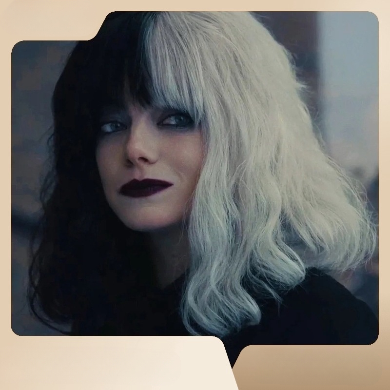 Black and white witch Halloween cosplay wig female long curly ladies wigs hair headpiece