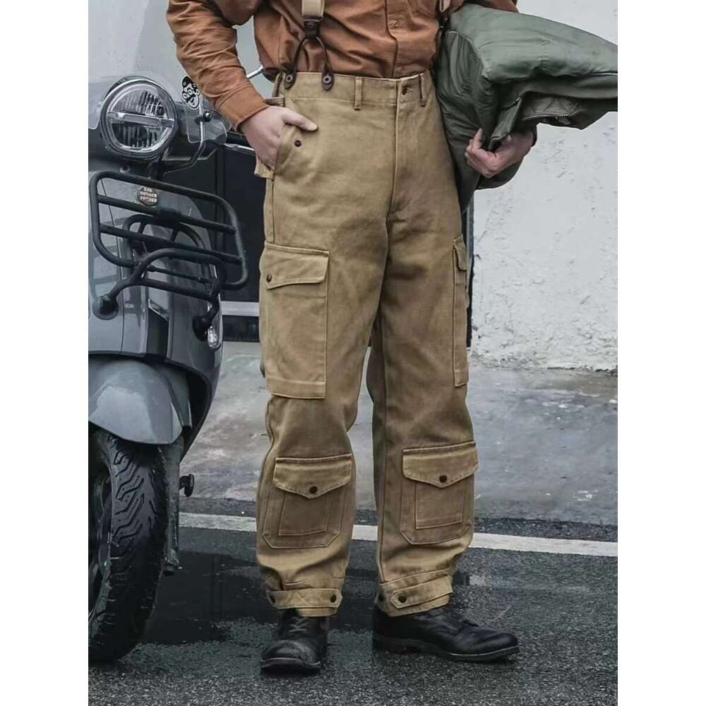 Red Bronson A-10 Modified Flying Trousers 18Oz Twill High Waist Cargo Pants Ameki