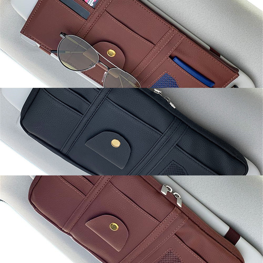New New Sun Styg Visor Clip Sunglasses Holder Card Ticket Storage Bag Pouch Car Organizer