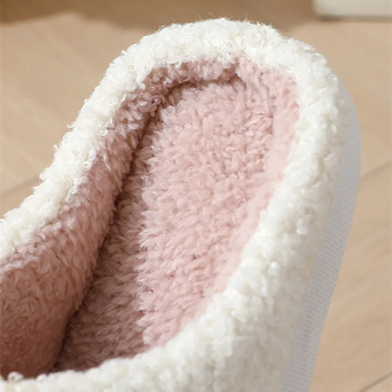Heart shaped winter slider womens plush warm shoes slider cute cartoon fur slider womens soft foot clothing home cotton shoes 241031