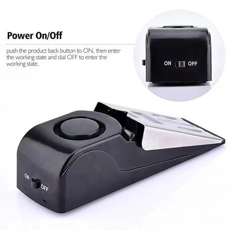 New Door Stop Home Security System Burglar Alarm Alert 120Db Travel Wireless Vibration Household Wedge Shaped Stopper
