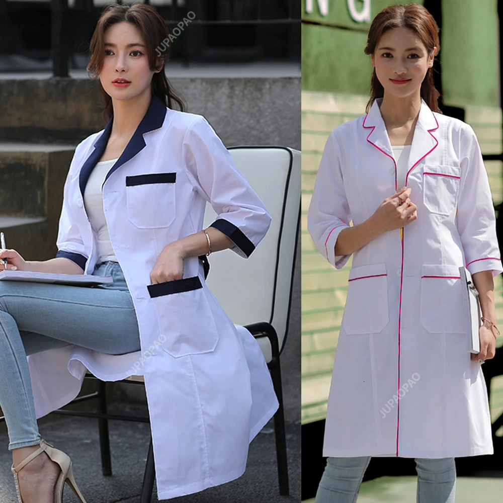 Beauty Institution Nursing Scrub High Quality Coat Nurse Accessories Neutral Scrub Laboratory Nurse Doctor White Coat Uniform 241031