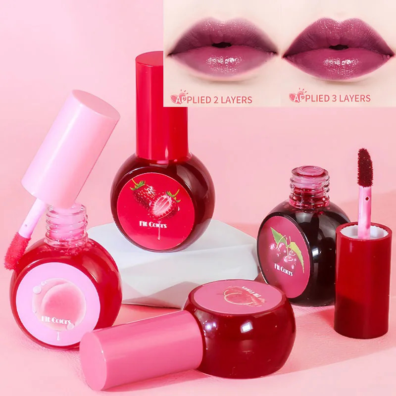 Cherry Juice Red Liquid Blush Black Mirror Water Light Lip Tint Moisturizing Sexy Red Cheek Makeup Long Lasting Color Cosmetic 241031