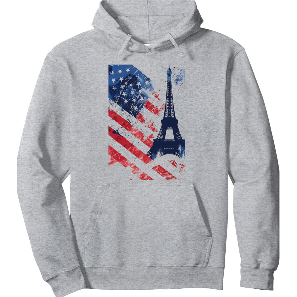 Hoodie for Mens Womens Paris France Eiffel Tower French Flag USA America Vacation Pullover Hoodie Graphic Hoodies sweatshirt Warm Hip Hop
