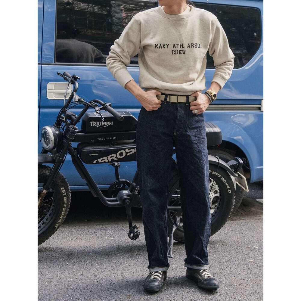 Red Bronson 1940'S Double V-Neck Insert Sweatshirt Vintage Style Men's Cotton Sweater Beige