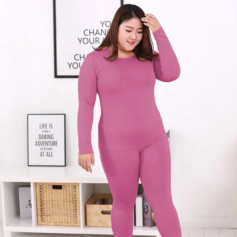 Winter Warm Thermal Underwear Sets Sleepwear Ladies Intimates Women Shaped Sets Female Thermal Shaping Clothes Plus Size M-5XL 241031